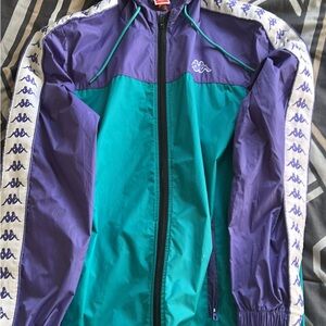 Kappa Teal and Purple Logo Track Jacket